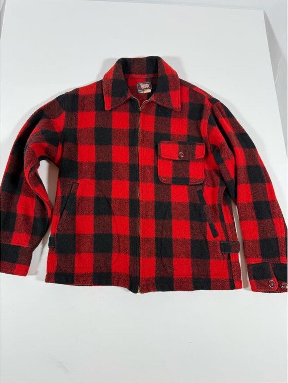 Woolrich Red and Black Buffalo Plaid Wool Jacket